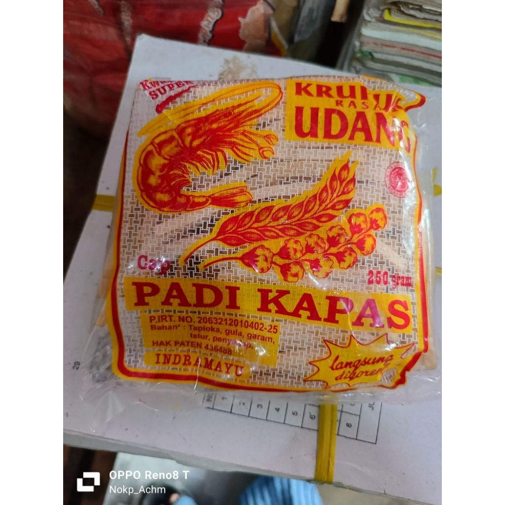 

Kerupuk Rada Udang Cap Padi Kapas bentuk stick ukuran 250gr