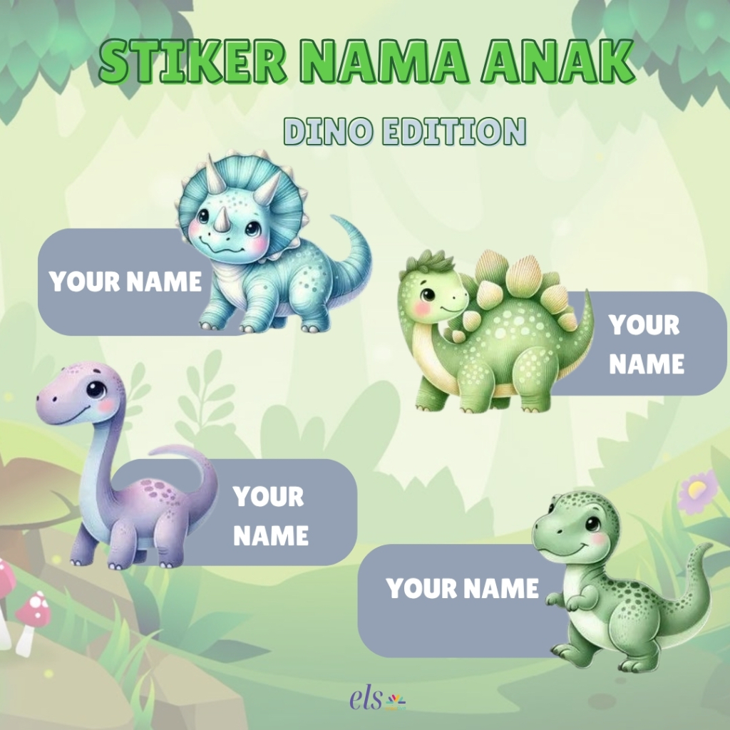 

Stiker Label Nama Anak Custom Premium Quality Print Karakter Dino Dinosaur Dinosaurus Sticker Pack Waterproof Oilproof Promo Termurah Bandung Ready