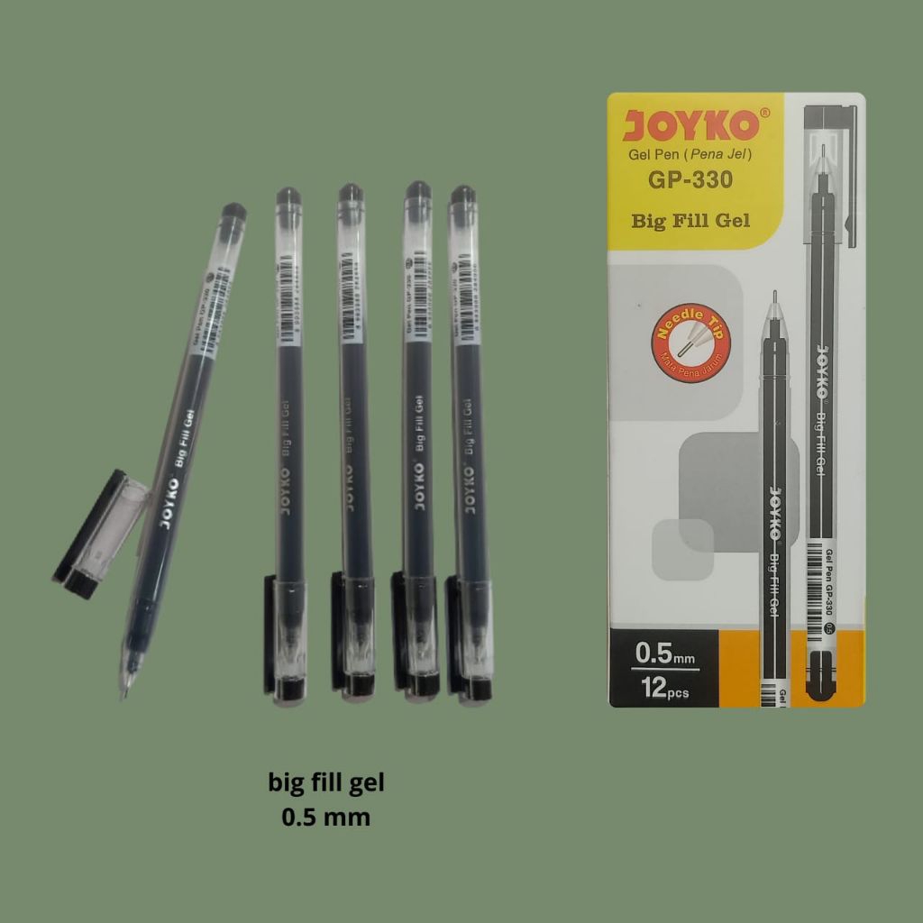 

BALLPOINT / PULPEN JOYKO GP-330 FILL JELL ISI TINTA HITAM || PULPEN 0.5 mm