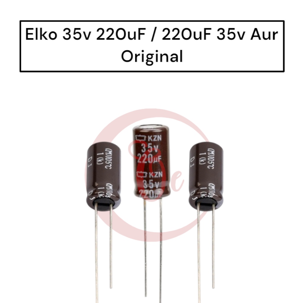 Elko 35v 220uF / 220uF 35v Aur Original Isi 5pcs