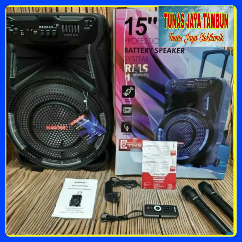 WIRELESS ASATRON TITANIUM 15 INCH / ASTRON TITANIUM 15 / SPEAKER PORTABLE ASATRON TITANIUM