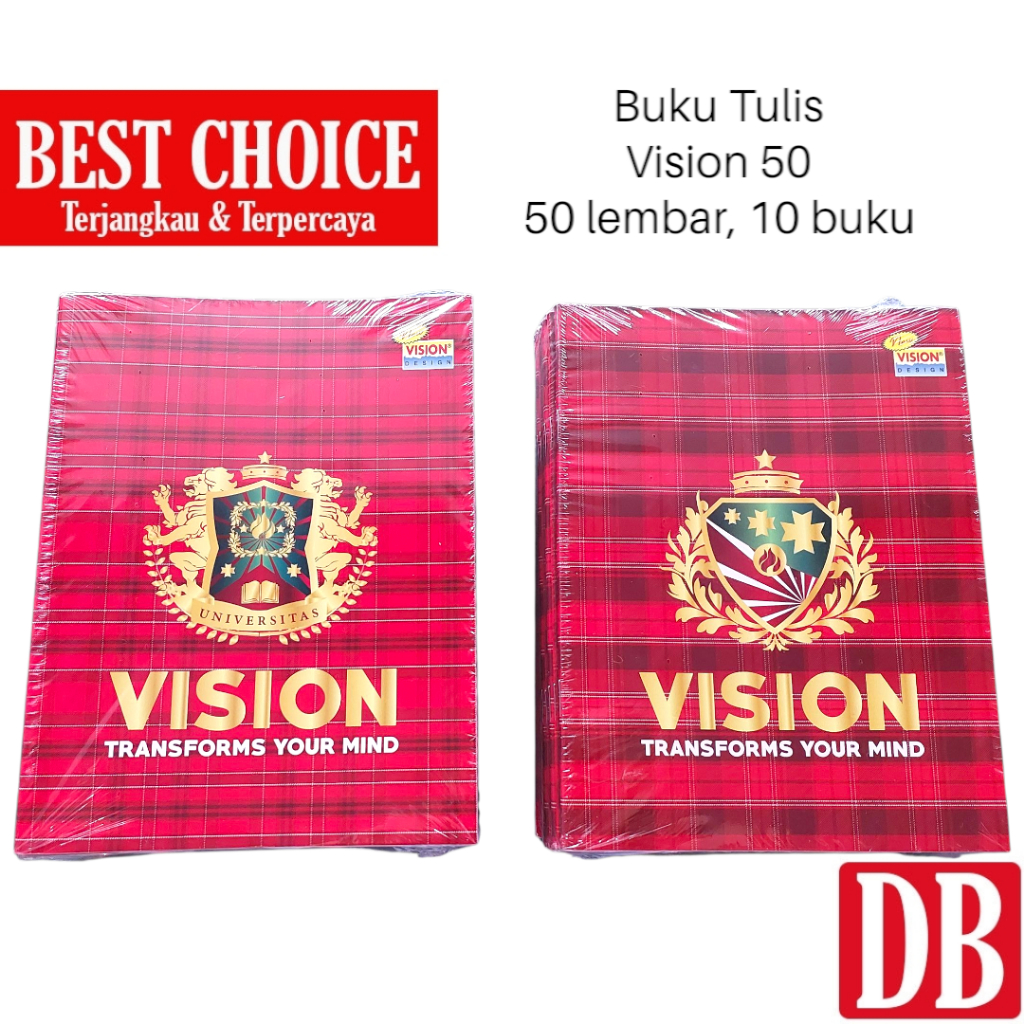 

Buku Tulis Vision 50 lembar Qwarto /Buku Kecil (10pcs)