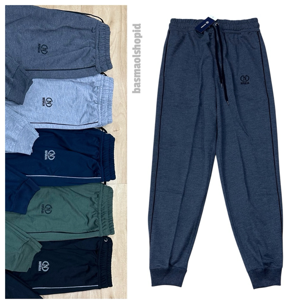 Celana Training UNQ Logo N Jogger Pria Wanita Slimfit | Celana Trining Trening Terening Panjang Joge