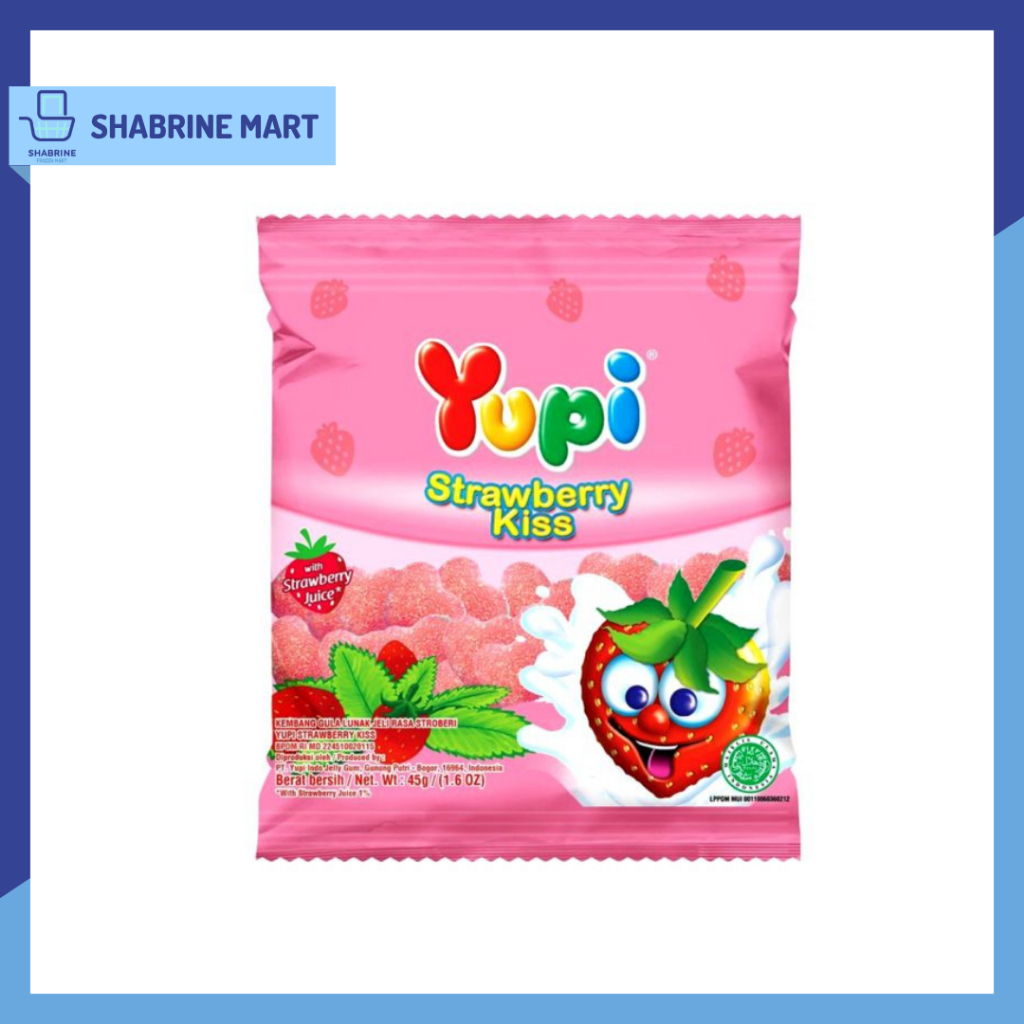 

Permen Yupi Strawberry Kiss 120gr