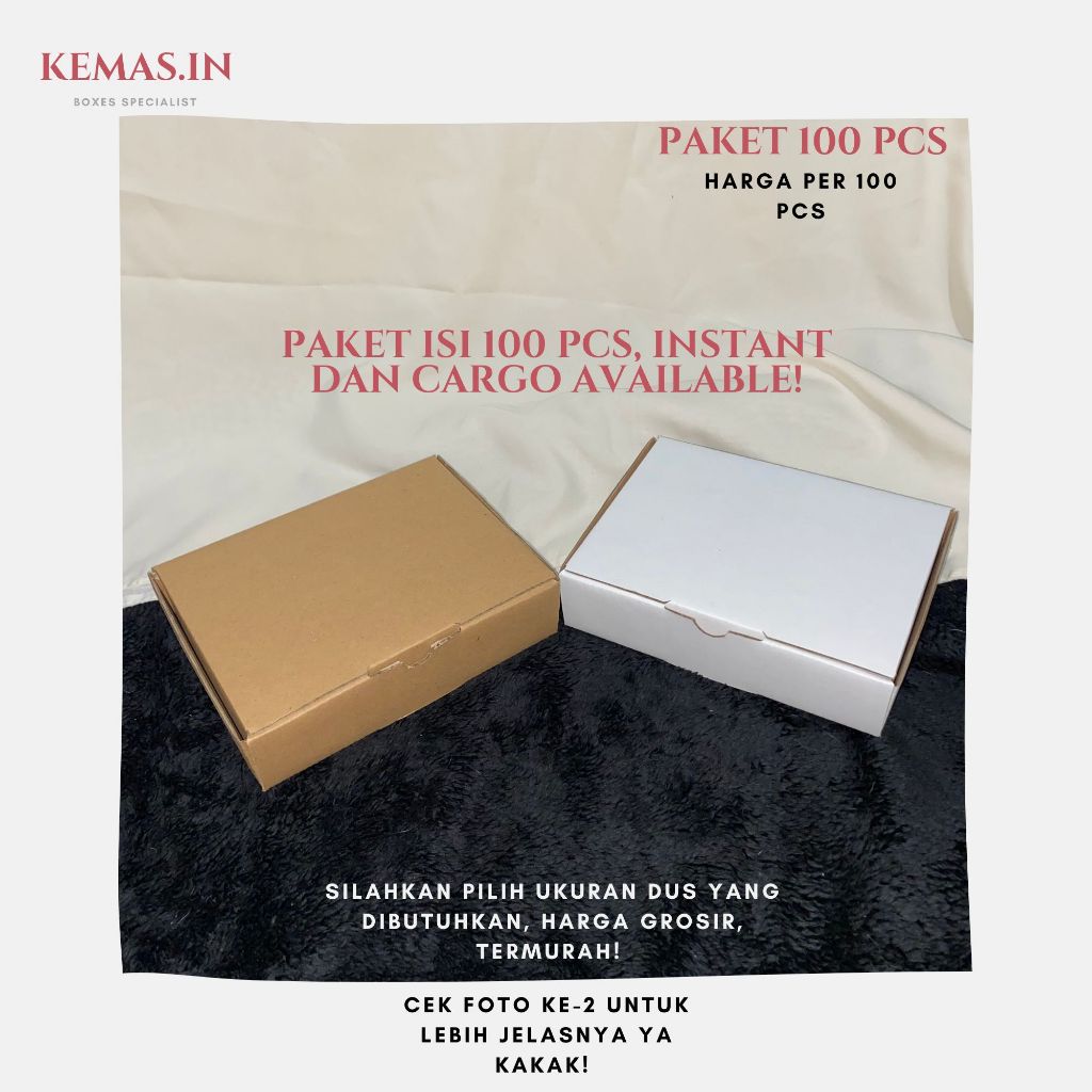 

(100 PCS TERMURAH) Kardus Die Cut 20x15x10 - Karton Box Dus Packaging Pizza Hampers Kecil Polos Murah