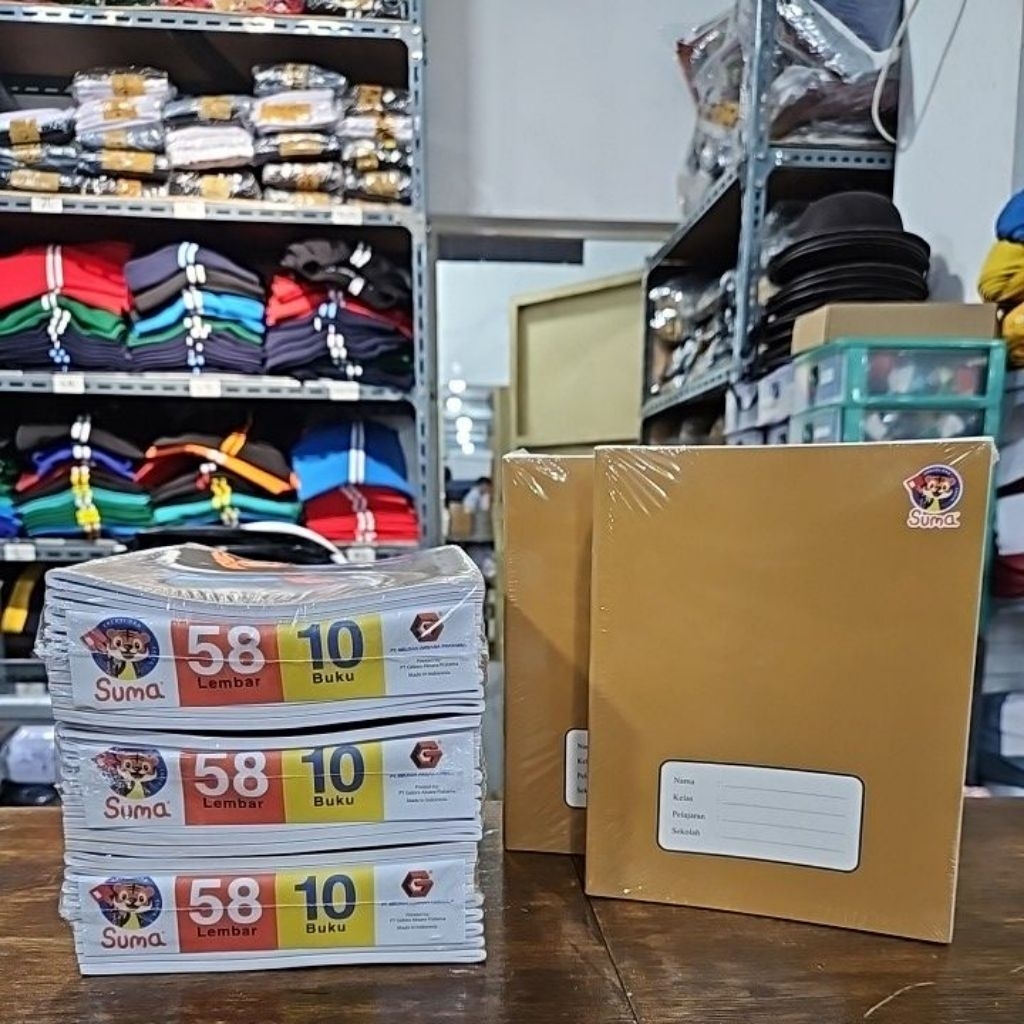 

TOKO HUM SUMA KWARTO Sampul Cover Coklat [1pak= 10pcs] [Harga 1 pak] Buku Sampul Cover Coklat Kwarto Suma 58 Lembar bagus halus rapih bisa di pakai untuk SD SMP SMA