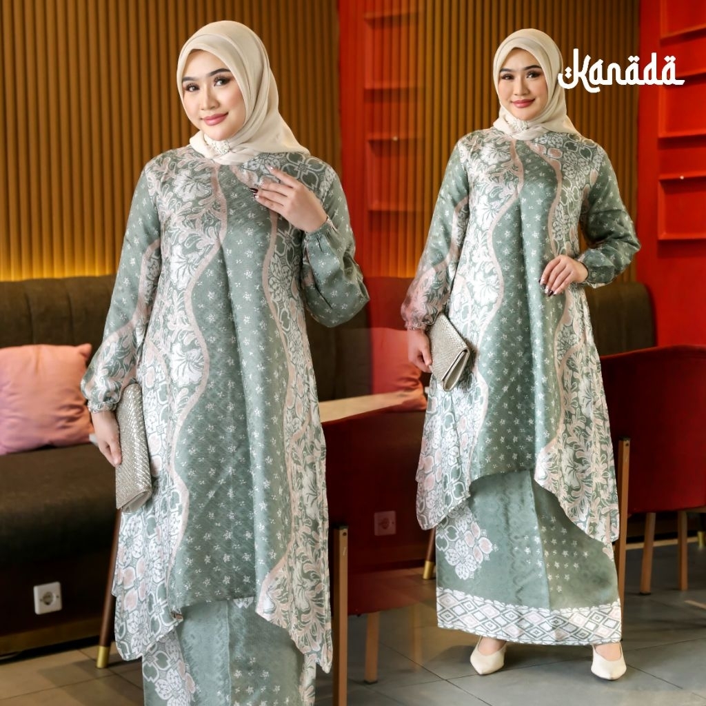 ZA-set batik dobby sutra super mewah/set batik seragam kondangan/batik wanita casual&formal/gamis ba