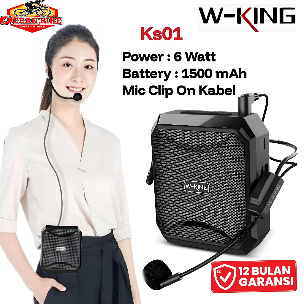 WKING Speaker Pinggang Pengeras Suara Megaphone Toa Mini Amplifier KS01 Mengajar Guru Tour Guide