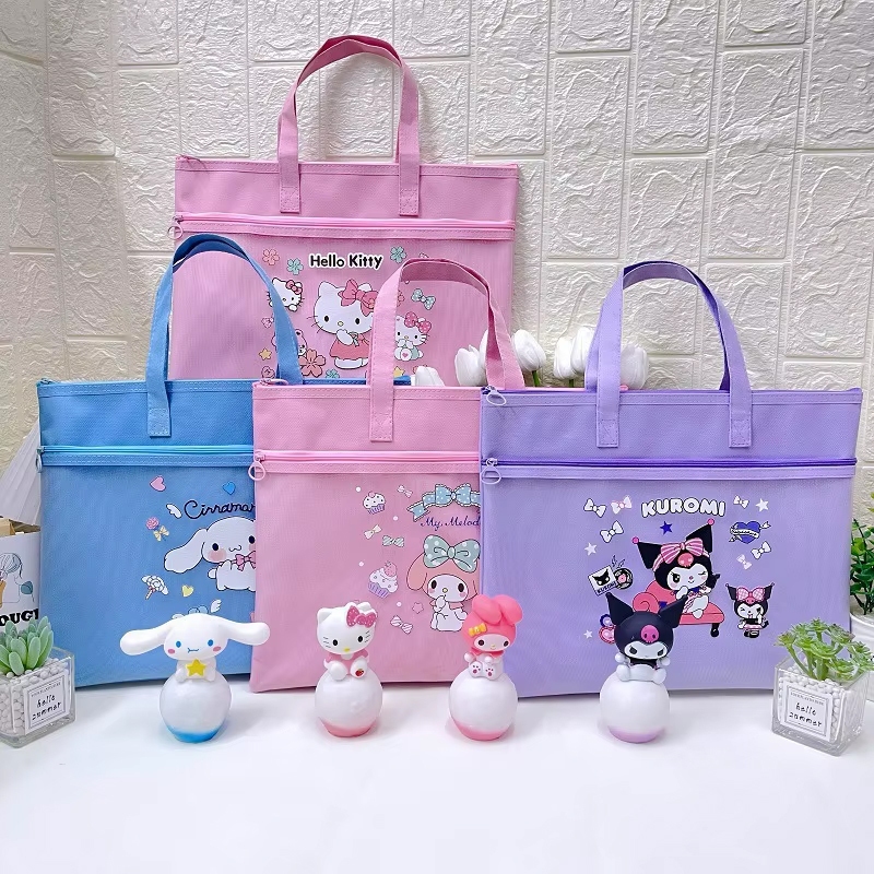 

BB Tas Folder Map Kain mix Jaring Zipper motif Cinnamoroll, Hello, Kuromi dan Melody