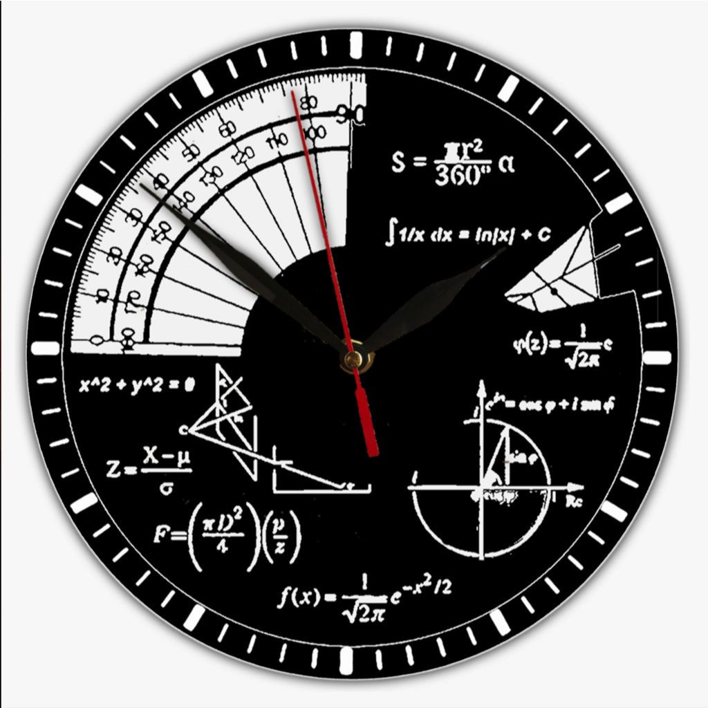 Jam Dinding MATEMATIKA RUMUS Aesthetic Ruang Tamu Kayu PVC