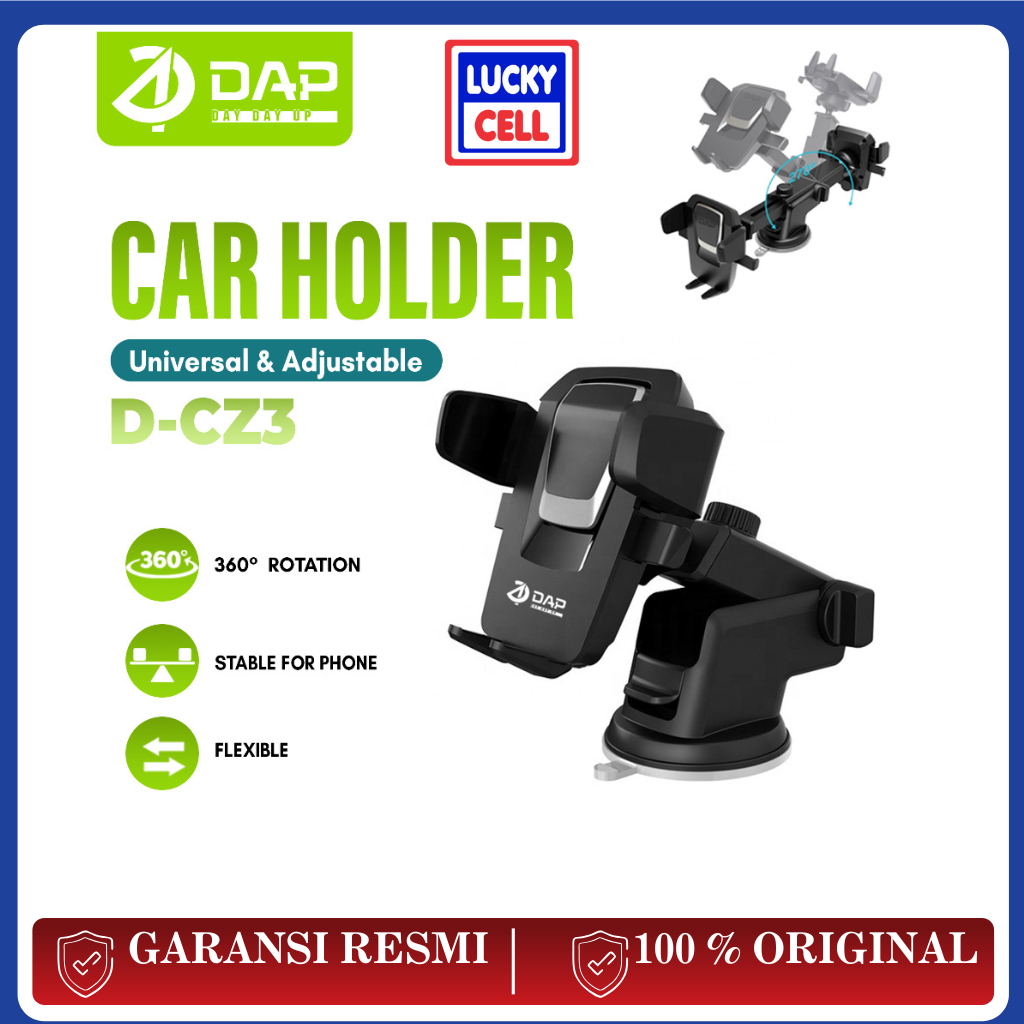 DAP Universal Car Holder D-CZ3 360° Rotable For Smartphone – Garansi Resmi 1 tahun - Lucky Cell Akse
