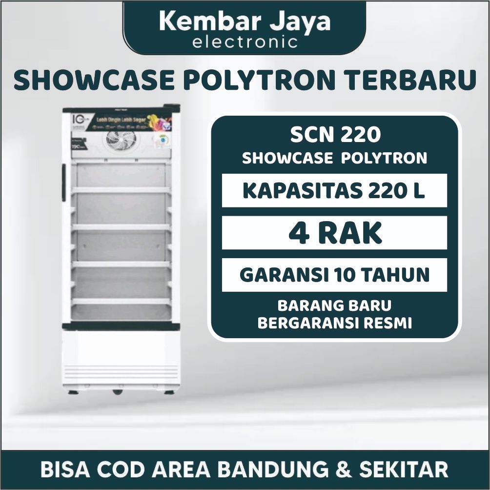 SHOWCASE POLYTRON SCN 220 4 RAK DISPLAY COOLER KULKAS LOW WATT