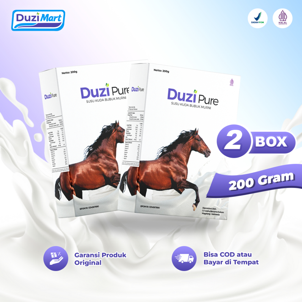 

Duzi Pure - Susu Kuda Herbal Lombok Bubuk 200 Gram 2 Box