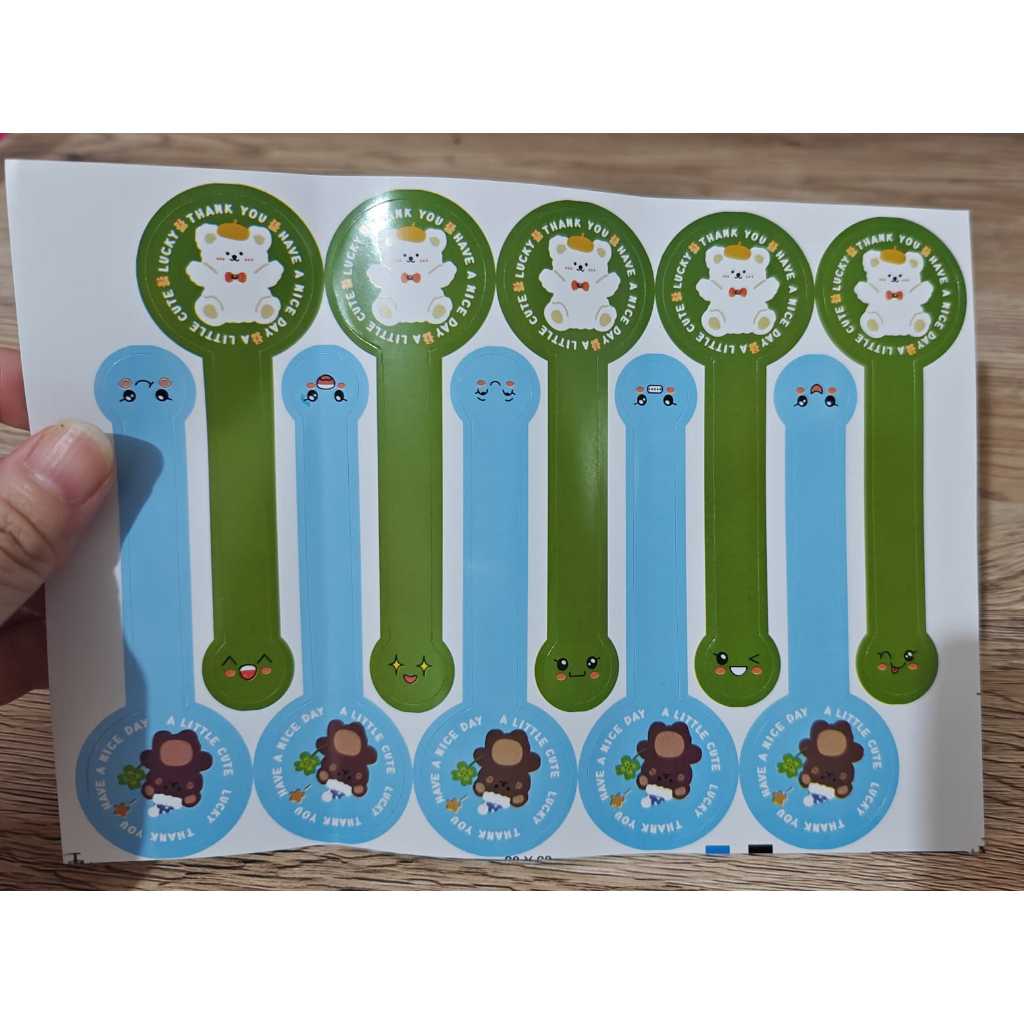 

Stiker Label Panjang Lucu Stiker Penyegel Kotak Kue Makanan Panjang 10 cm