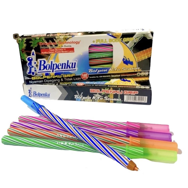 

BOLPENKU 12PCS BOLPEN ULIR BERKUALITAS PULPEN ULIR SPIRAL 1 PAK
