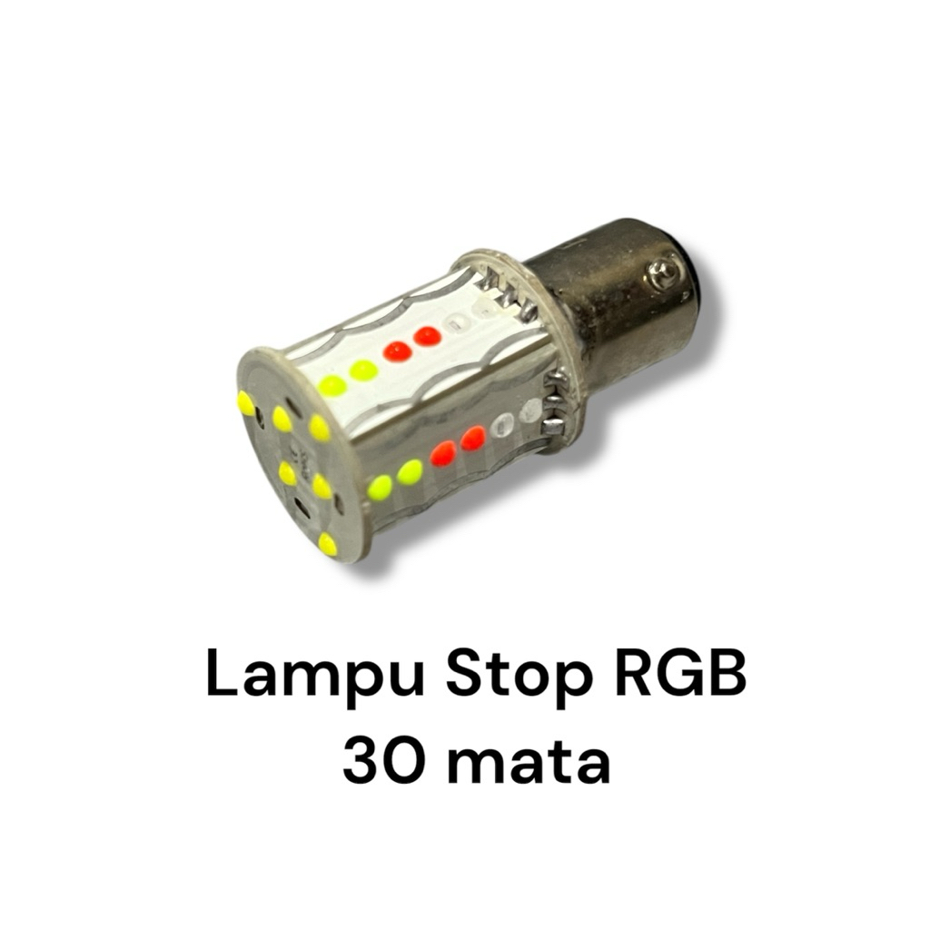 Lampu stop rem RGB kedip senja running warna RGB 30 mata kaki dua bulat universal motor nmax aerox x