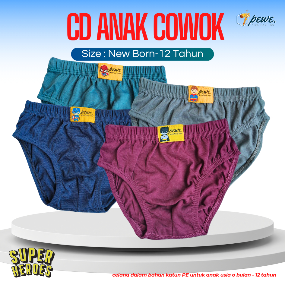 6 Pcs sempak anak cowok harga grosir /CD anak laki laki Pewe bahan katun/Sempak Anak karakter lucu