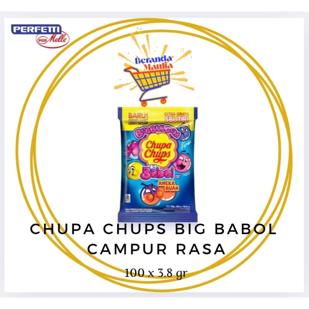 

Chupa Chups Big Babol campur rasa kemasan besar isi 100pcs