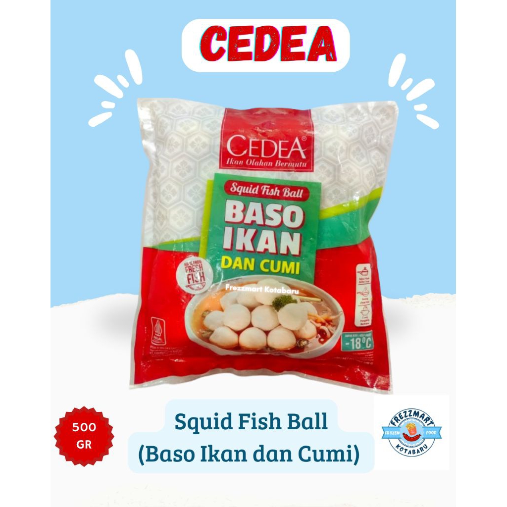 

CEDEA Baso Ikan dan Cumi / Squid Fish Ball 500 GR Halal Frozen Food Fresh Pontianak - Frezzmart Kotabaru