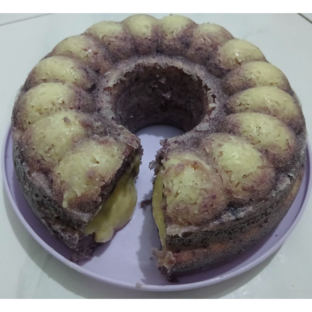 

bolu kukus ubi ungu keju lumer