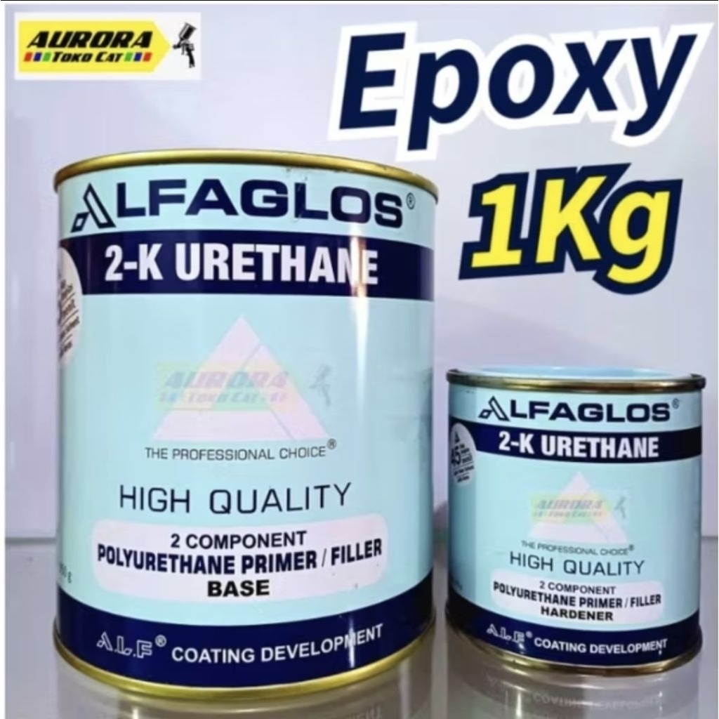 ALFA Epoxy Primer/ Filler Surfacer PU 2K Fast Dry/ Cepat Kering Poxy Dasaran Cat - Kemasan 1Kg