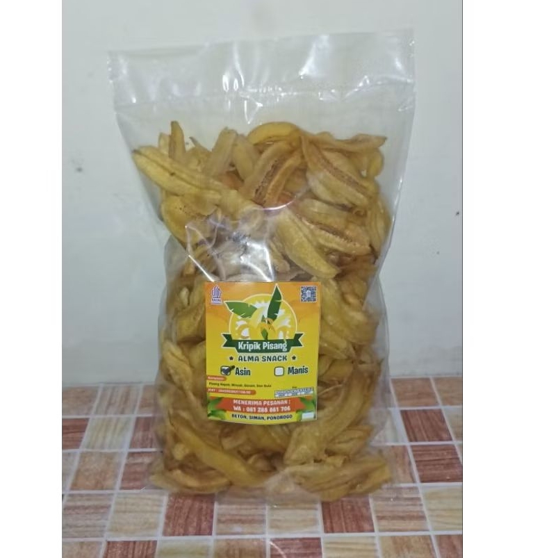 

Keripik Pisang Kepok Asin Gurih Renyah Kriuk Kriuk 250gr