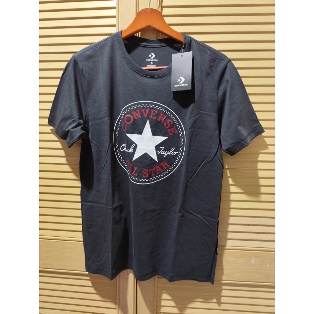 CONVERSE Kaos Katun Pria Hitam 100% ORIGINAL