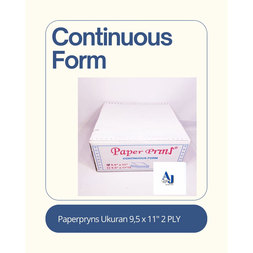 

CONTINUOUS FORM PAPERPRYNS ( 9,5 X 11 ) 6 PLY