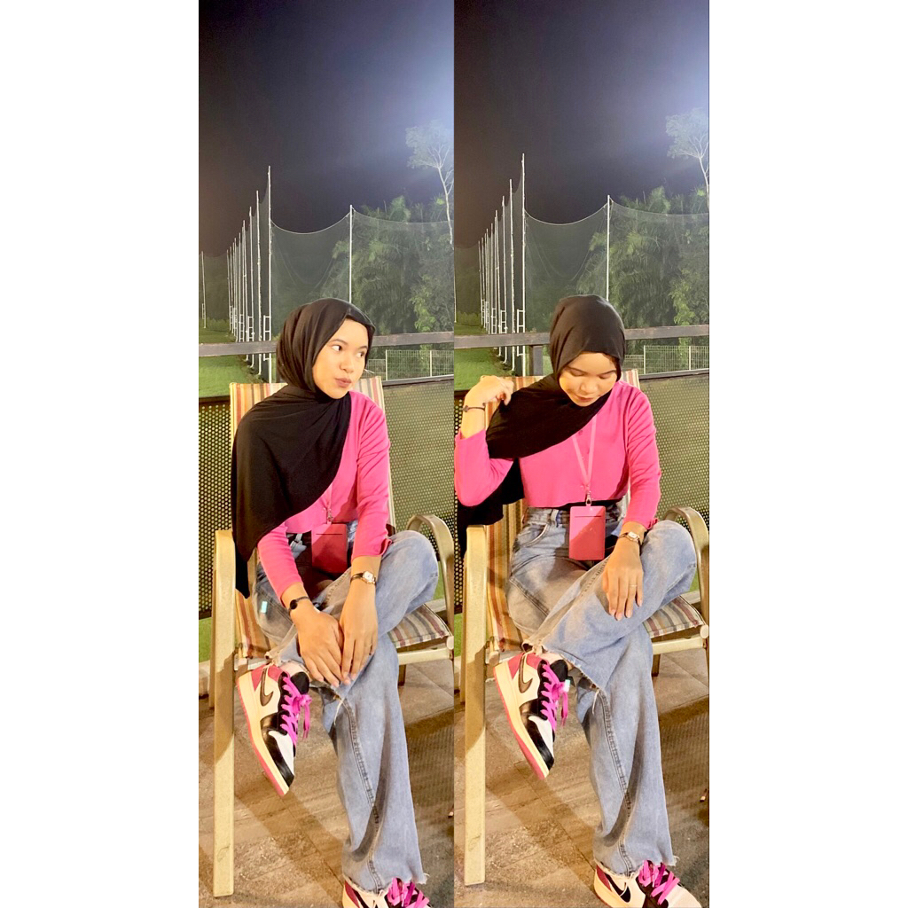 preloved nike air jordan hitam fuschia/pink