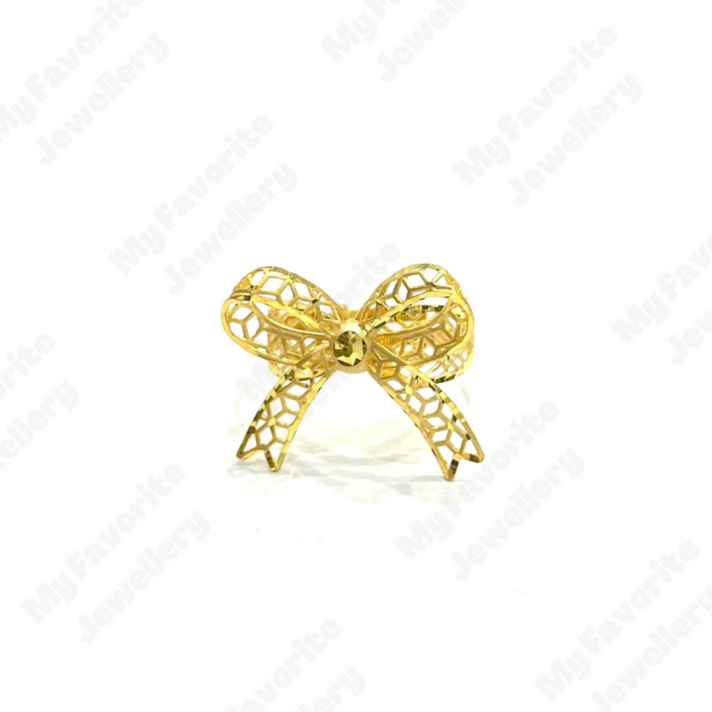 Cincin Pita Kerawang Adjustable  Emas Asli Kadar 700