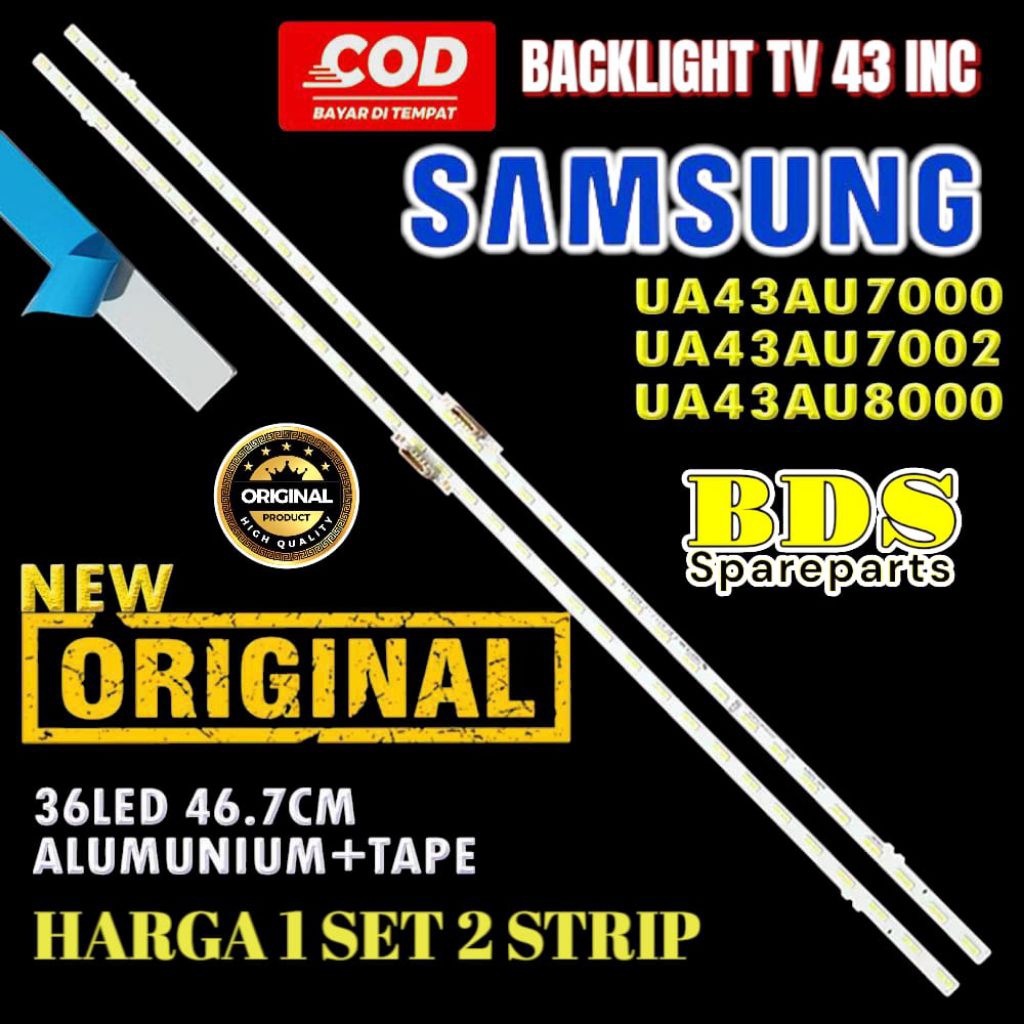 BACKLIGHT TV LED SAMSUNG 43 INC UA43AU7000 UA43AU7002 UA43AU8000 BU8000 QA43Q60CA LAMPU BACKLIGHT TV