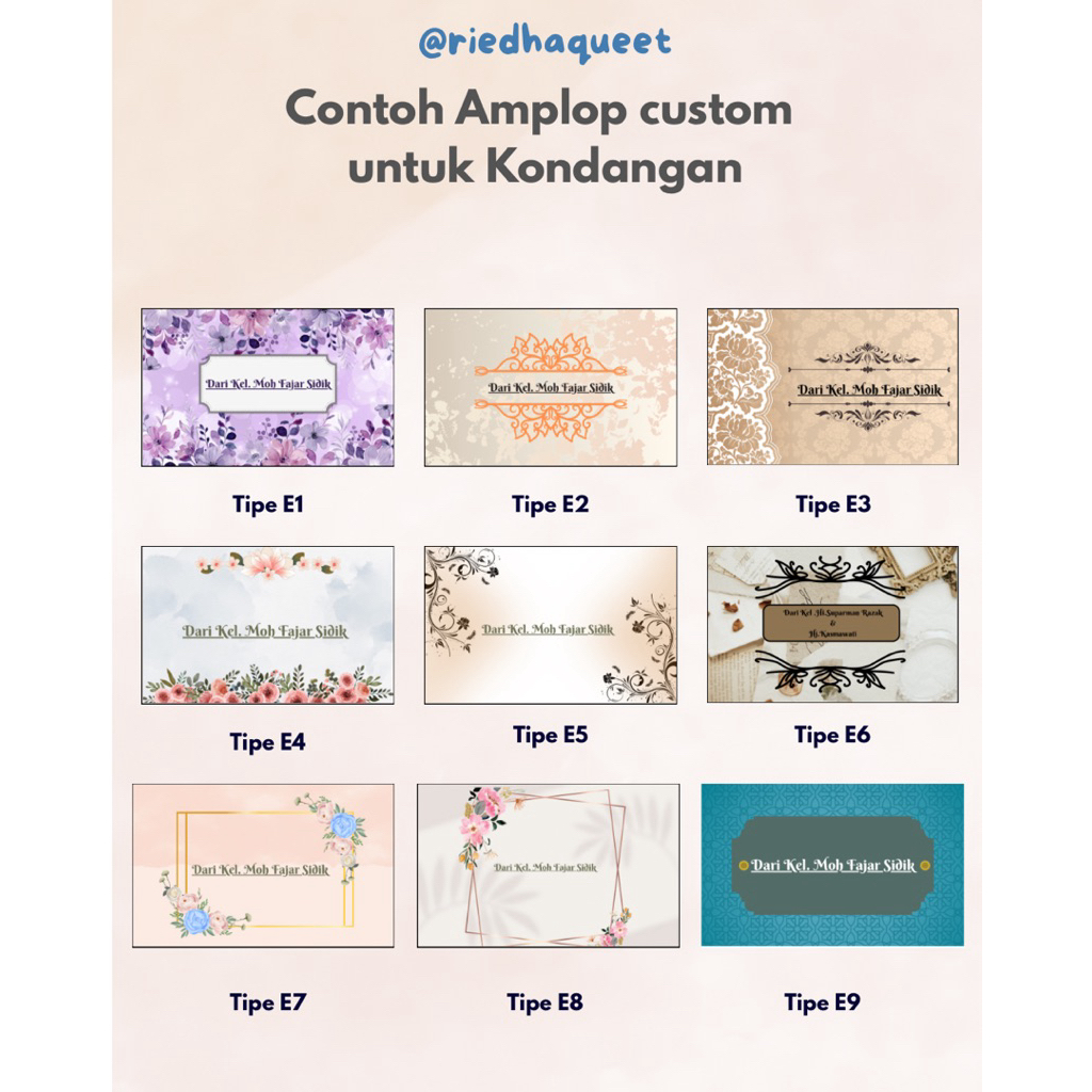 

amplop custom untuk kondangan dan acara aqiqah