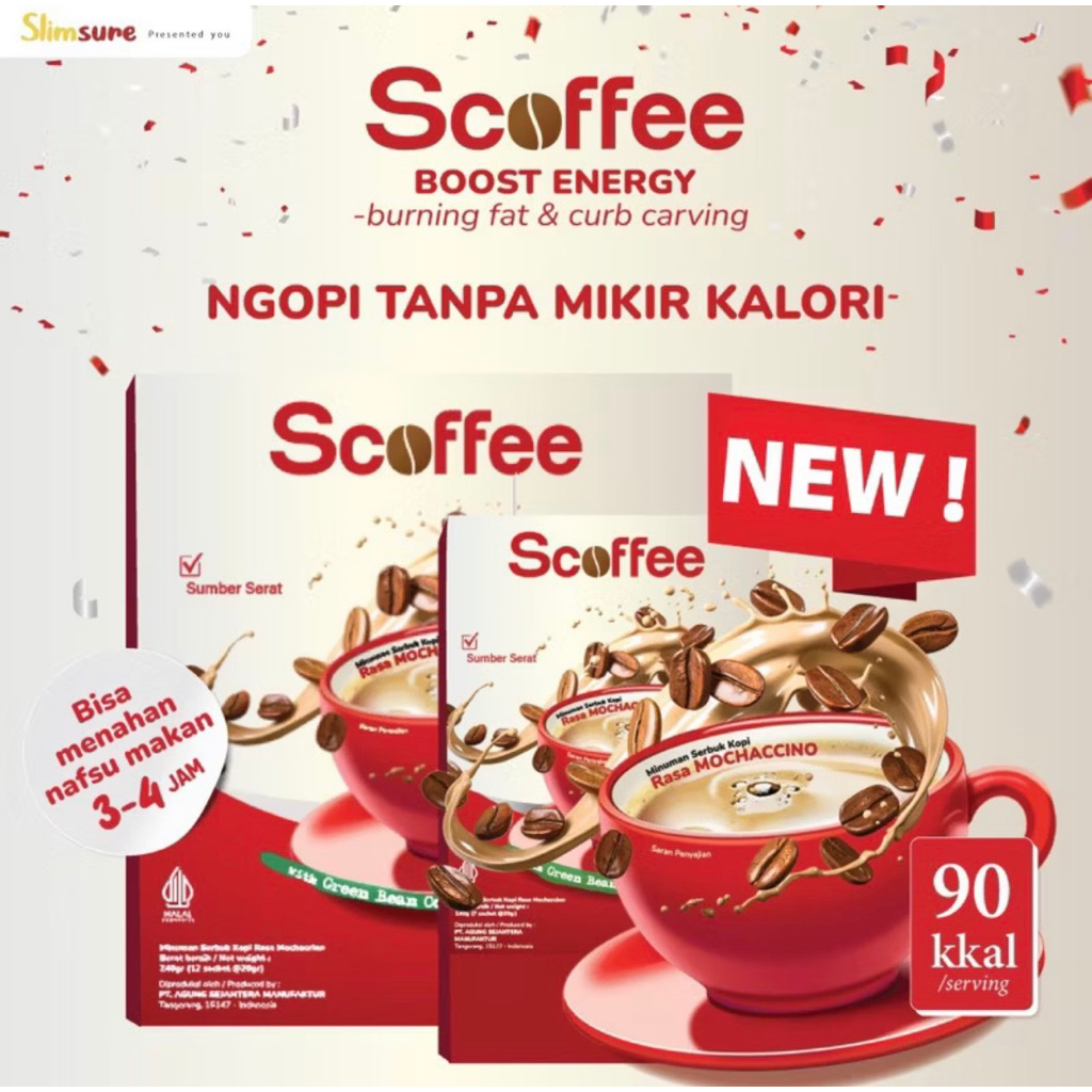 

slimsure S Coffee minuman serbuk kopi rasa mochaccino isi 7 sachet