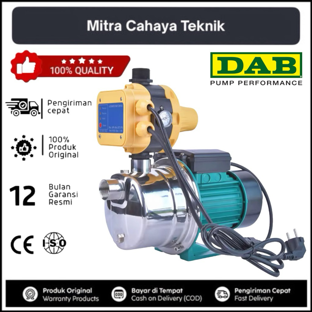 Mesin Pompa Air Dorong DAB 250 Watt Stainless Steel Booster Pump DAB BS-255 SS