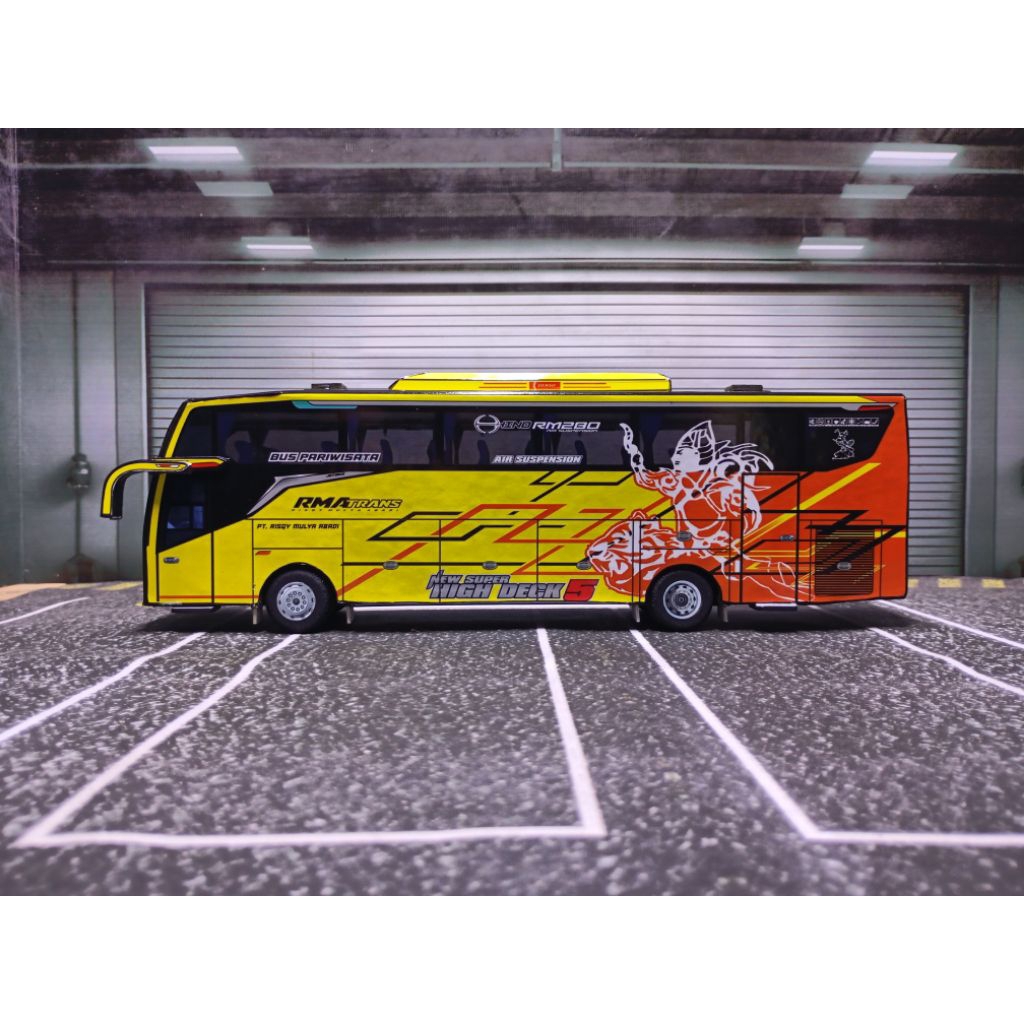 Miniatur Bus JB5 KIANO RMA Trans mainan Basuri bus set lampu pajangan toy ban