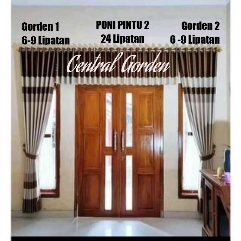 Paket Gorden Pintu Utama Model Kupu tarung Gorden Jendela dan Poni Pintu 1 Set Tidak Termasuk Besi