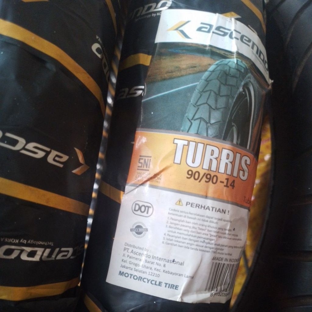 ban luar motor matic ascendo 90/90-14 belakang non tubles ring veleq 14