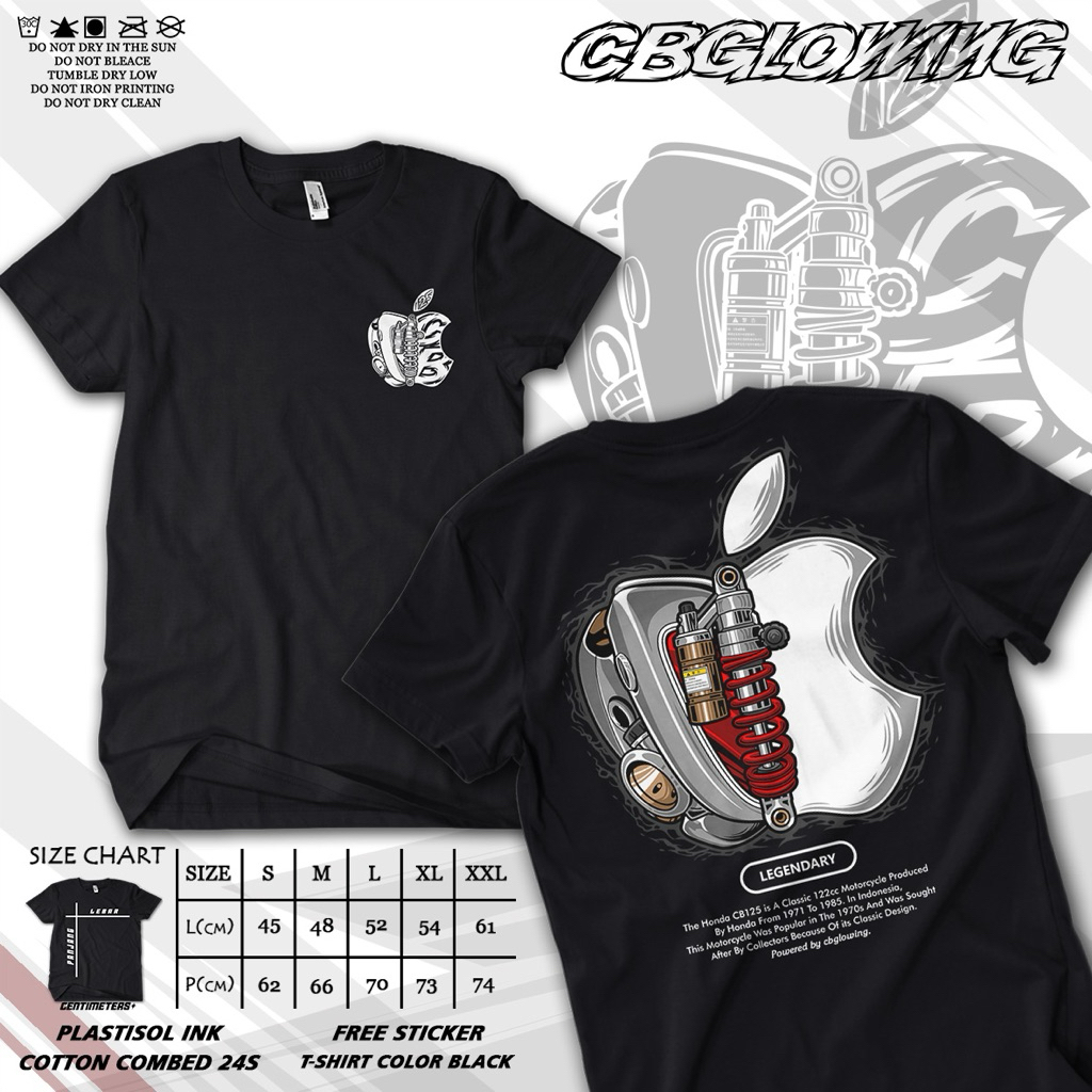 KAOS BAJU APPLE ORIGINAL CBGLOWING T-SHIRT APPLE KAOS APEL BAJU CB KAOS CB ORIGINAL CB GLOWING BAJU 
