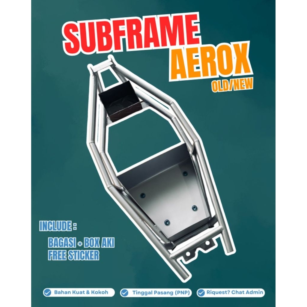 Subframe Aerox Old/New, Rollbar/Penganti Bagasi Jok Motor