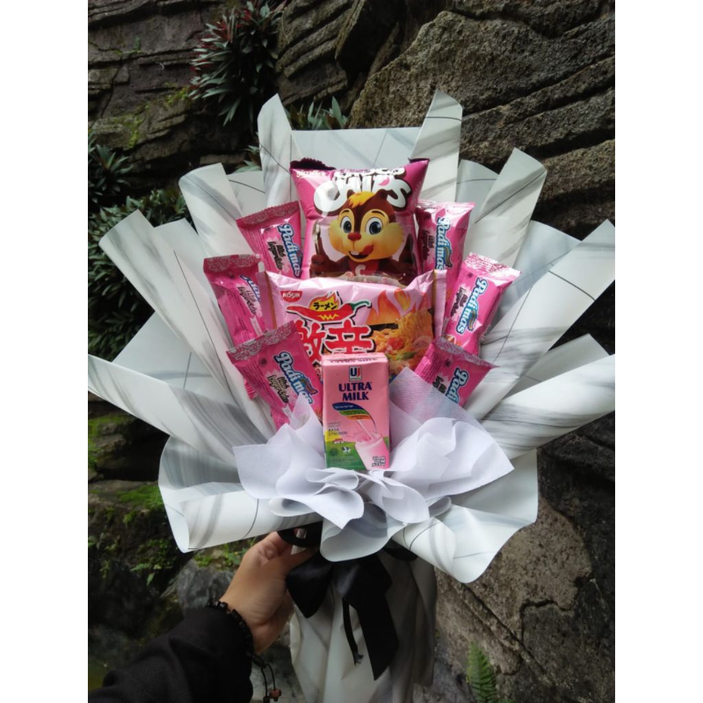 

buket snack campur (pink)