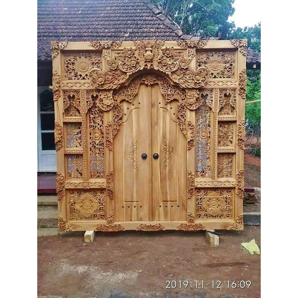 pintu gebyok ukir still bali ukuran 2,5 meter