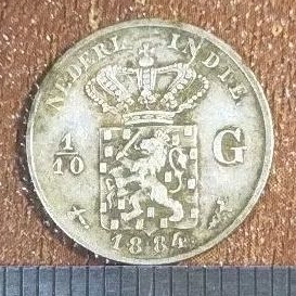 #8.SCK. KOIN KUNO || KOIN PERAK || SILVER COIN 1/10 G TAHUN 1884