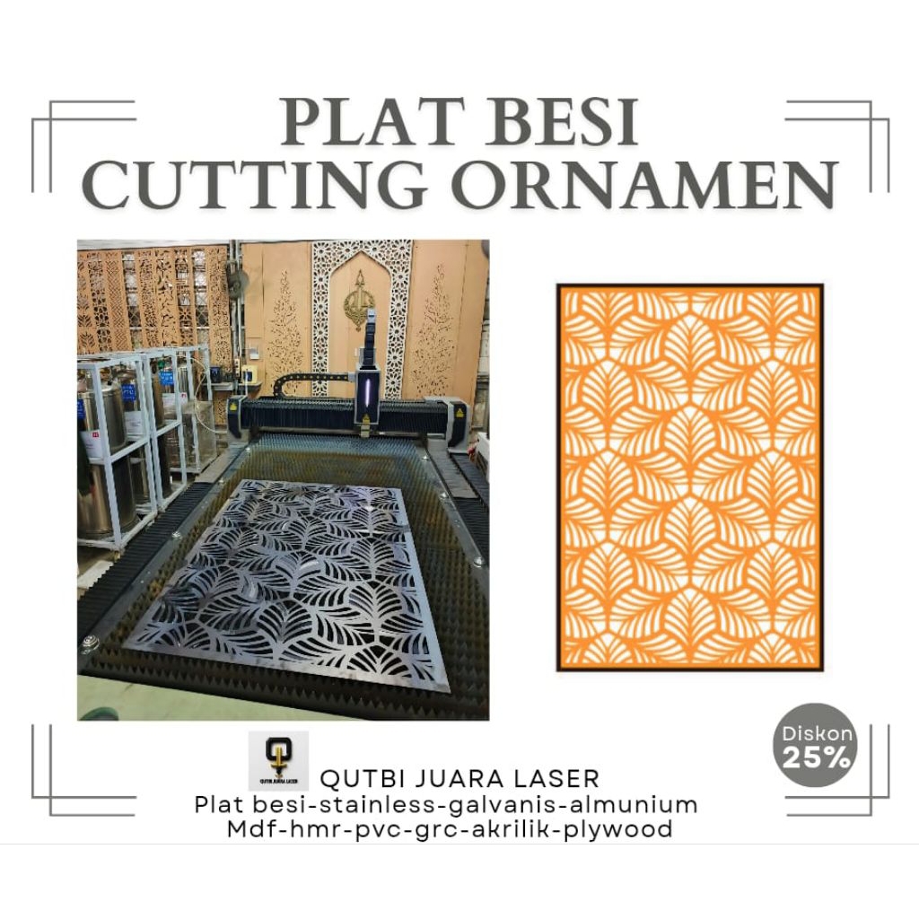 PLAT BESI ORNAMEN 1-5mm 120x240 (bisa request ukuran &design)