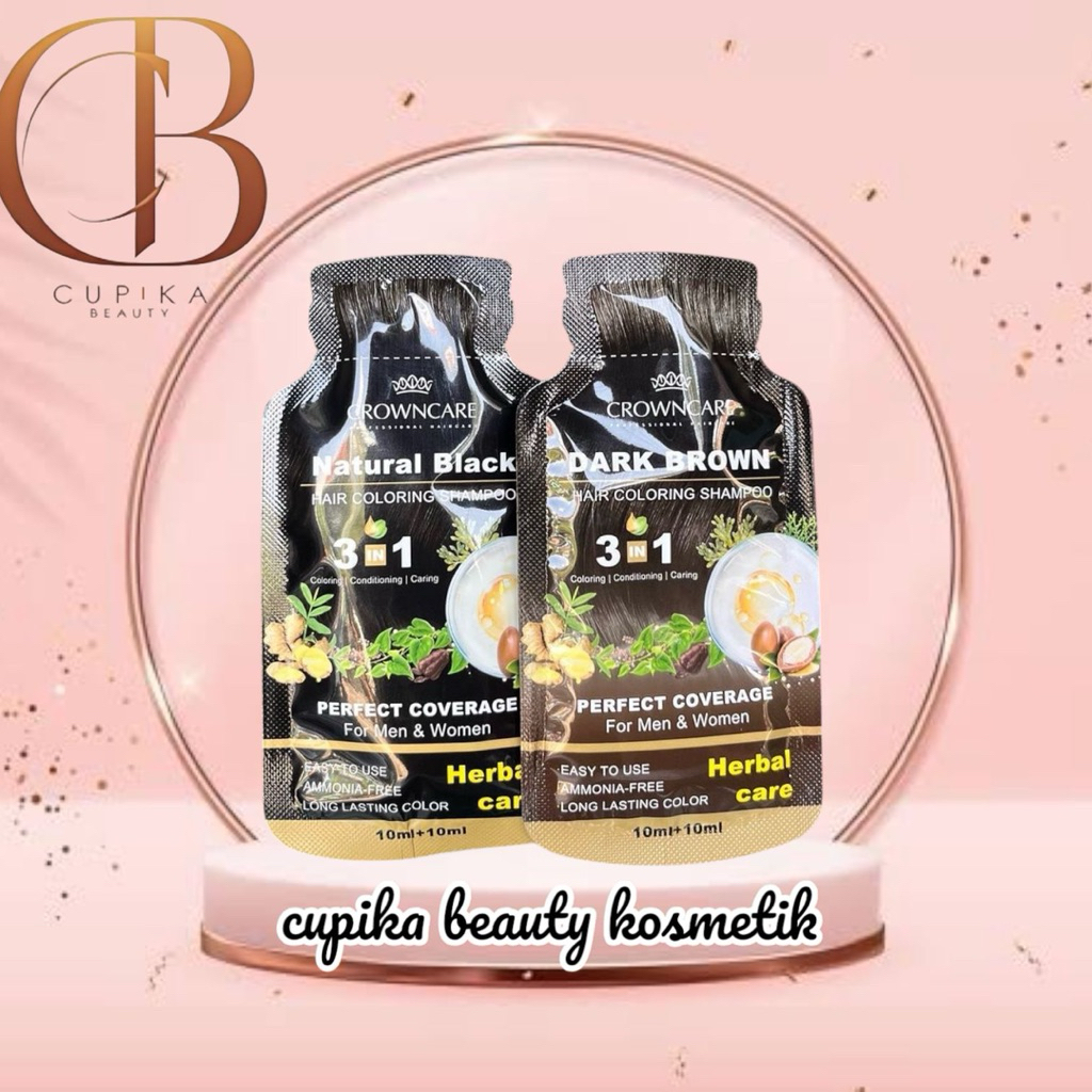 [k.b] CROWNCARE SACHET SHAMPO UBAN 10 + 10 ml - HAIR COLOURING SHAMPO SACHET