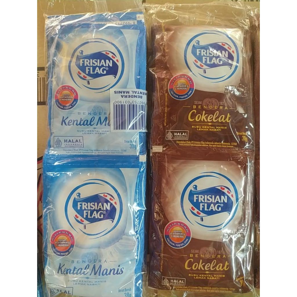 

Frisian flag susu kental manis putih dan coklat 38g SASET (6pcs)