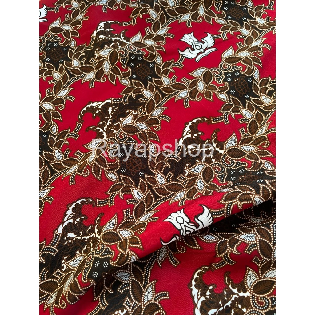 Kain Batik Sekolah Sd Negeri Warna Merah Motif Penyu Meteran Premium