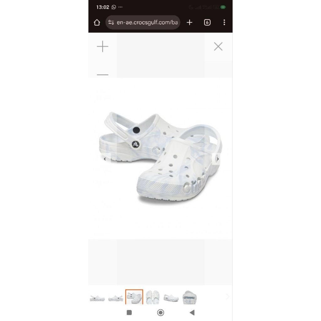 CROCS BAYA CLOG M6 W8 M6W8 39-40 MARBEL MARBLE MARBLED PUTIH BIRU SANDAL SENDAL PRIA WANITA ANAK PER