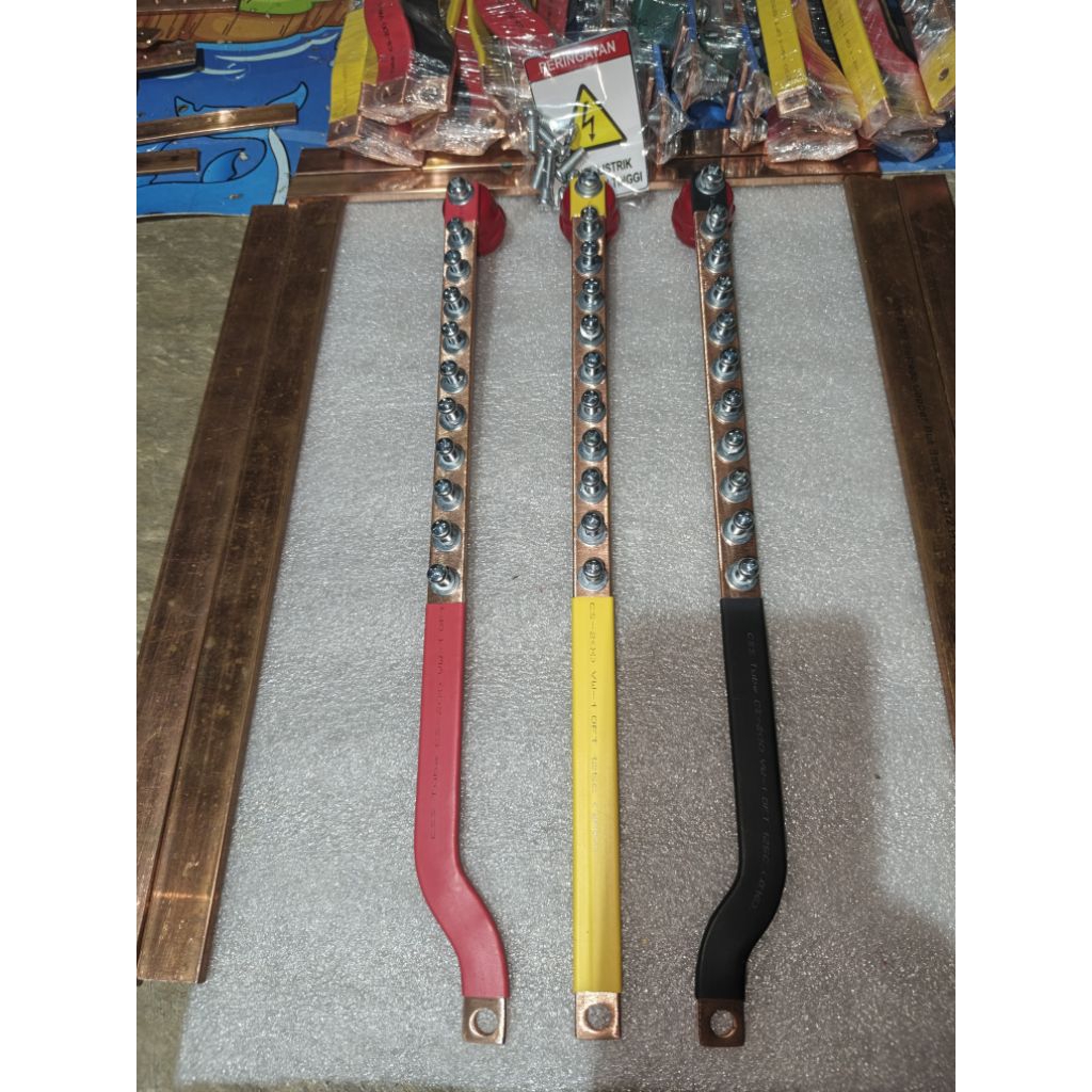 BUSBAR 3×15 RST PANJANG 35 CM UNTUK MCCB 30A/100A