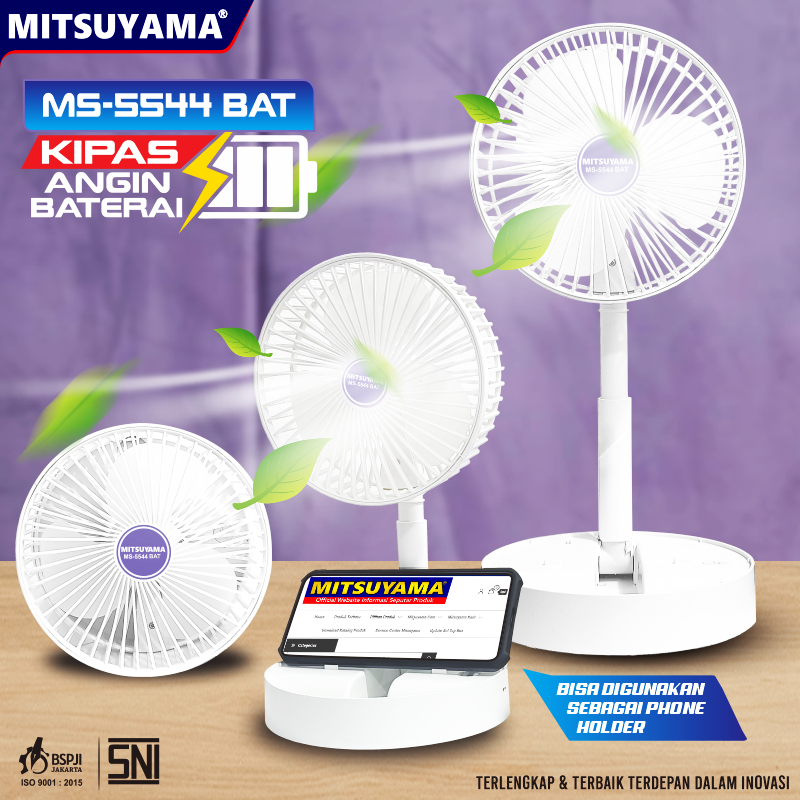 Kipas Angin USB 6,5 Inchi Mitsuyama MS-5544 BAT / MS5544BAT / MS 5544 BAT