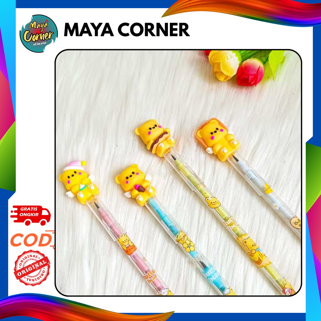 

Pensil Susun / Pensil Peluru unik lucu dan Cantik. Pesil Karakter Beruang